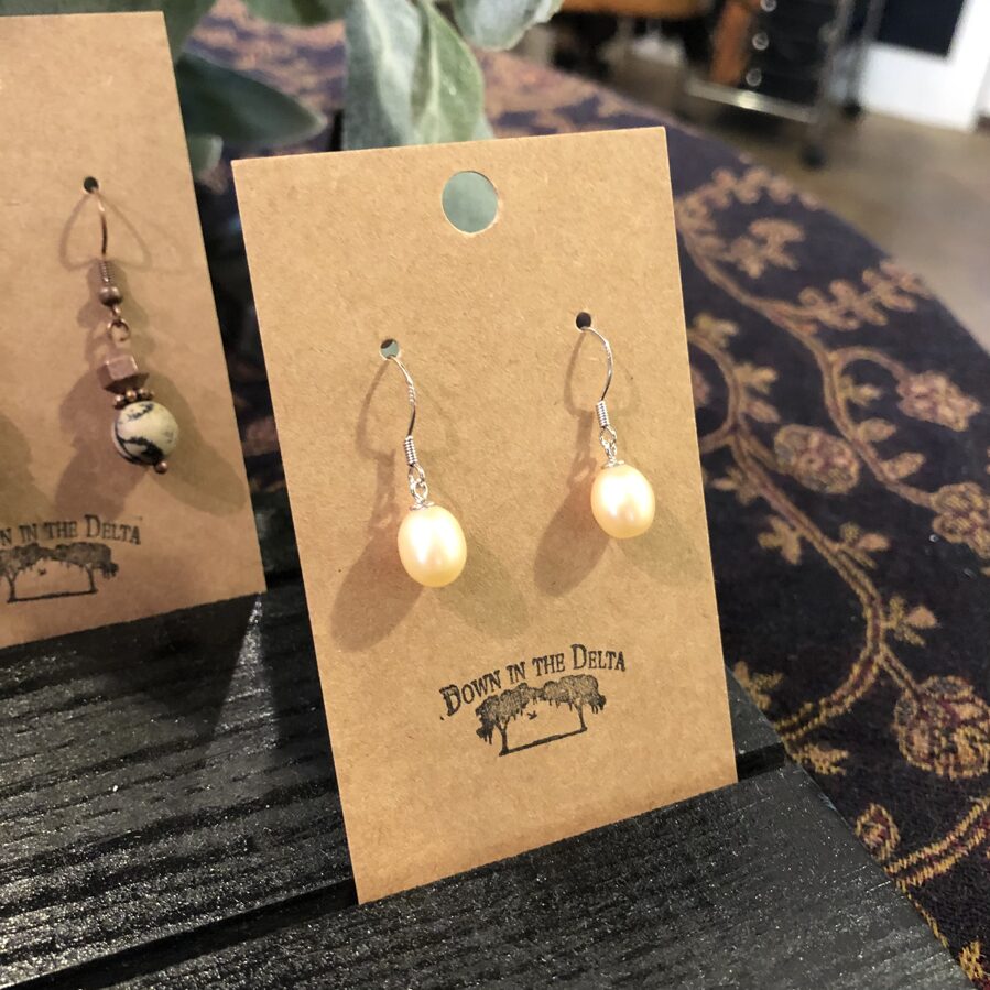 Champagne Colored Pearl Earrings - Sterling Silver Hooks