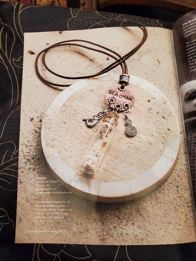 SOLD Beachin’ Necklace with Mermaid and Seashells—Featured in Belle Armoire Jewelry Magazine - Spring 2022