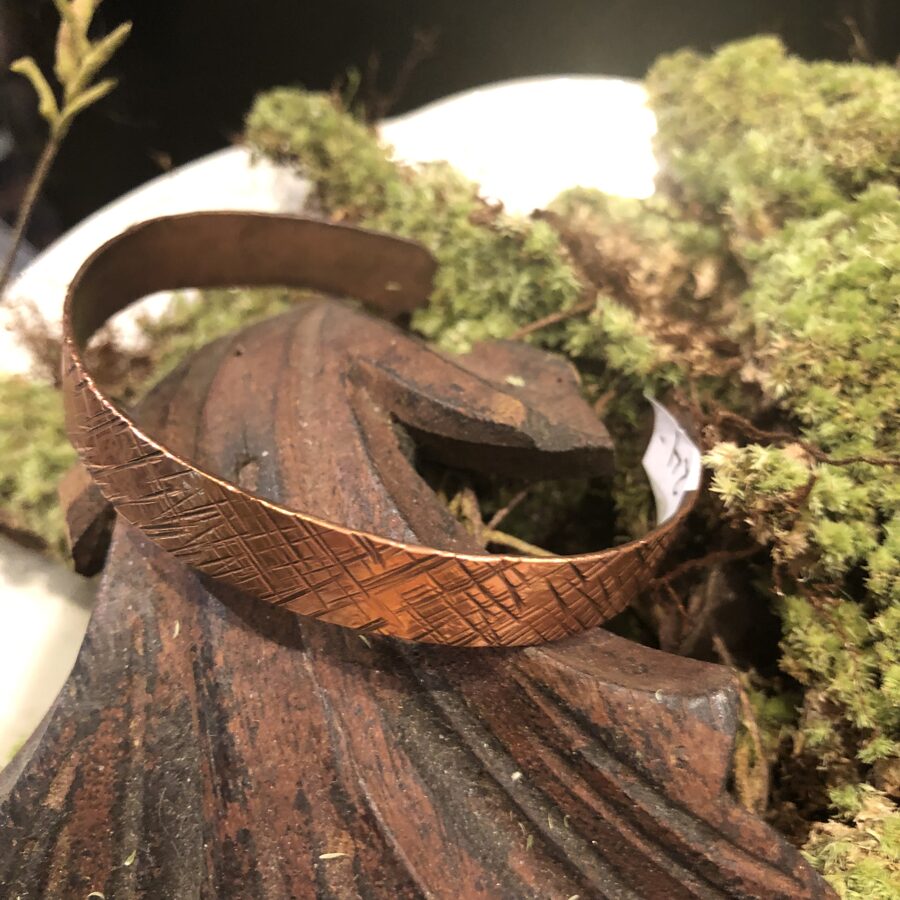 Hammered and Cross Hatched Copper Cuff