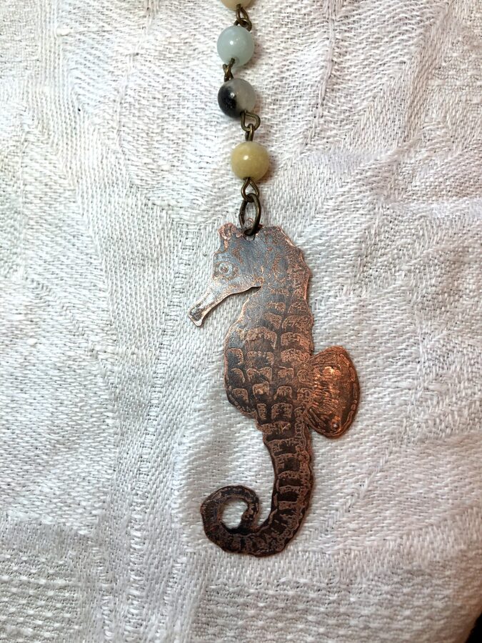 Seahorse Necklace with 35” Chain that can be worn several different ways - At Innova Arts