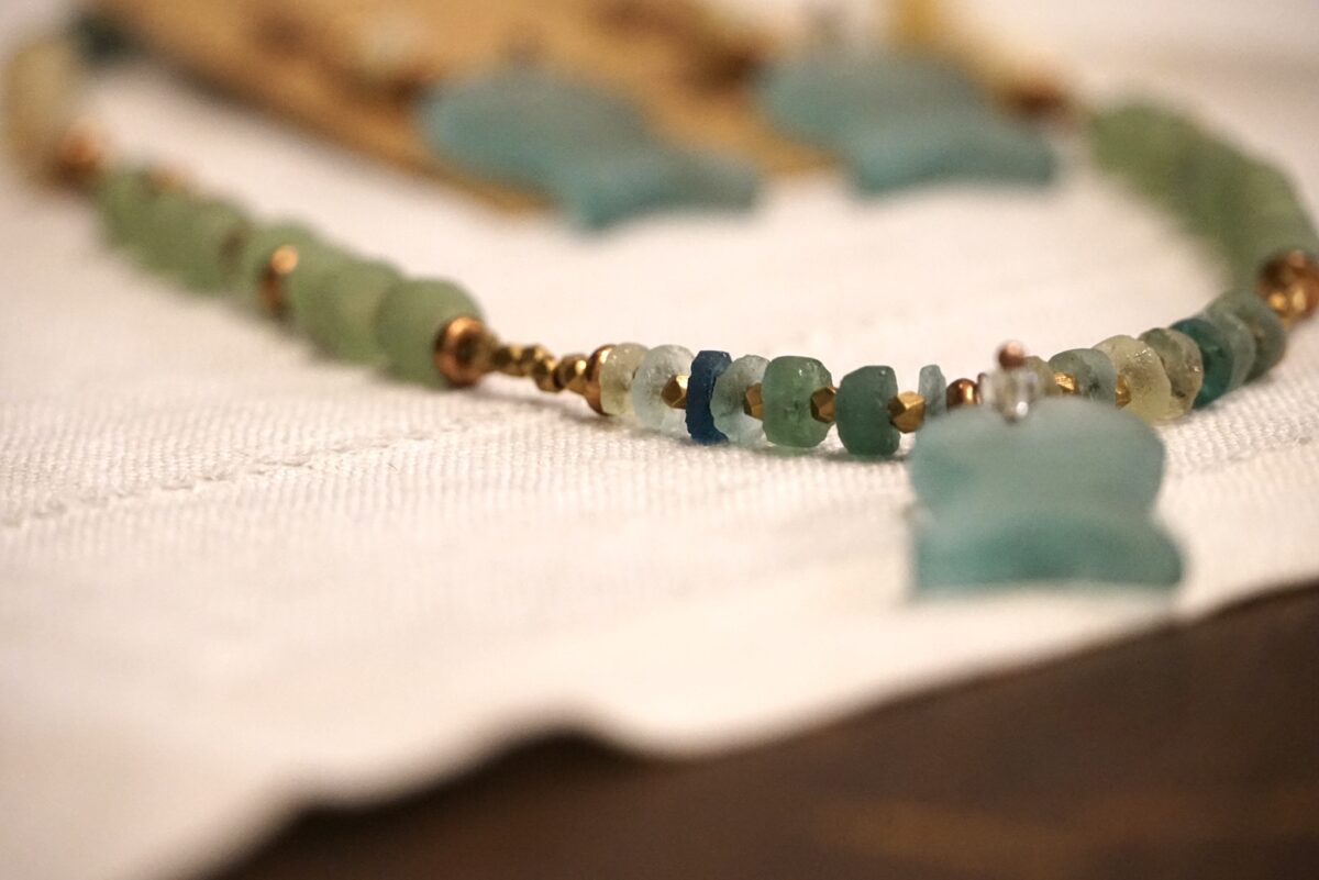 SOLD “Sea Glass” Fish Beaded Necklace (Earrings sold separately) AVAILABLE AT INNOVA ARTS