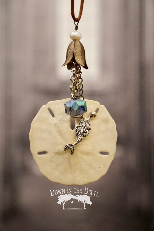 SOLD Mermaid Necklace with Sand Dollar and Pearl