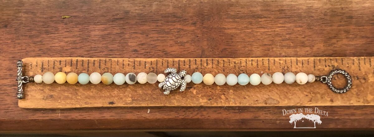 Sea Turtle Bracelet with Amazonite Beads
