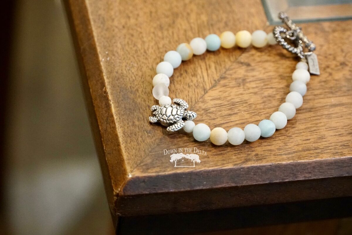 Sea Turtle Bracelet with Amazonite Beads