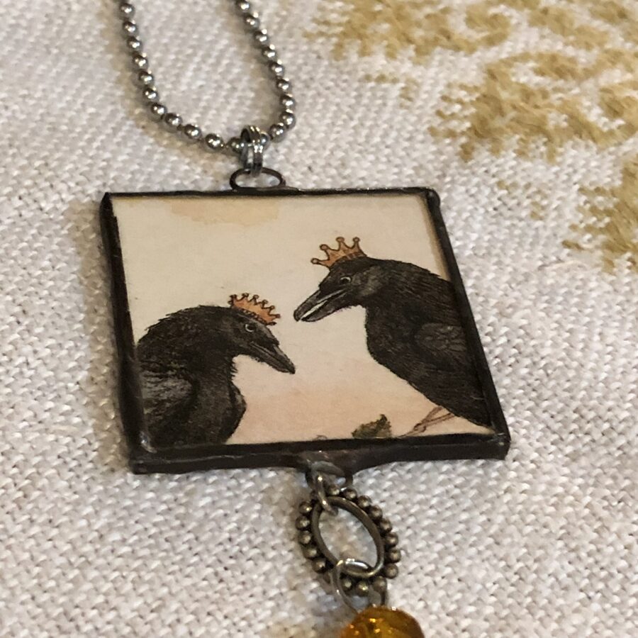 Vintage Black Crows Necklace by Judy Pimperl
