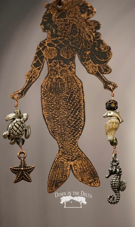 The Beautiful Serena - Copper Mermaid with Friends - Featured in Belle Armoire Jewelry Magazine AVAILABLE AT INNOVA ARTS