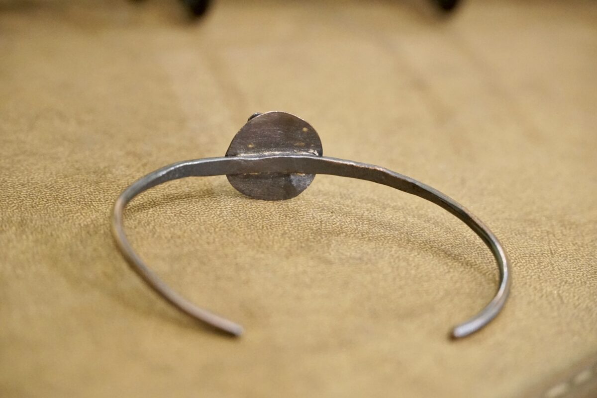 Copper and Sterling Silver Skinny Cuff with Flower