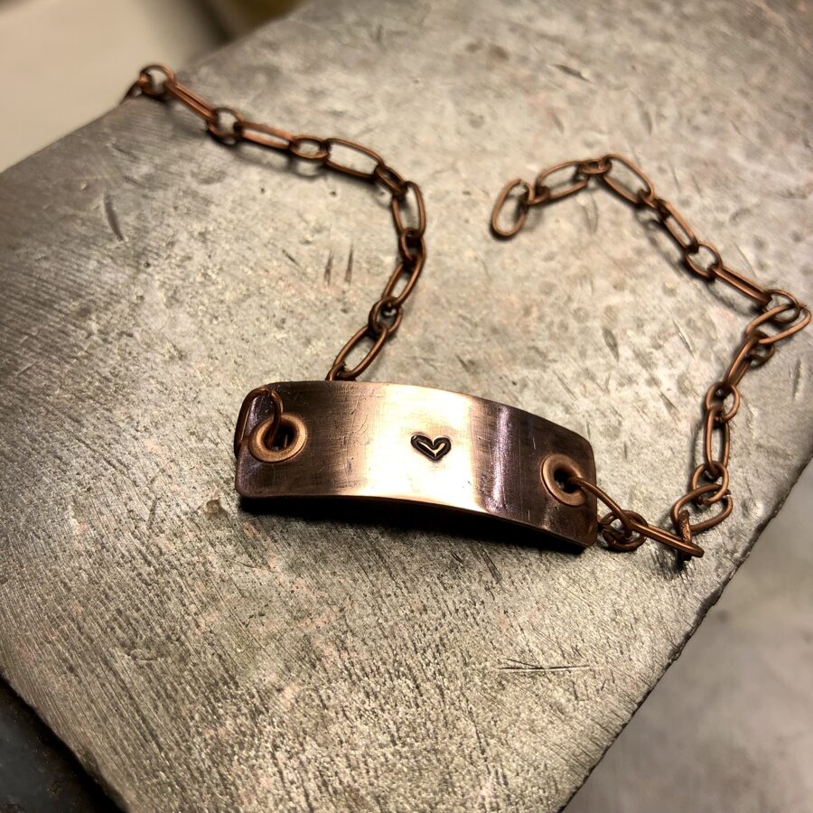 SOLD Simple Heart Bracelet in Copper