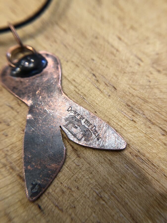 Acid Etched Copper Mermaid Tail Necklace - at Innova Arts