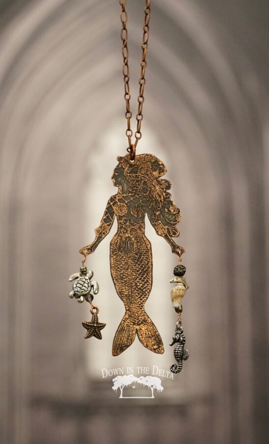 The Beautiful Serena - Copper Mermaid with Friends - Featured in Belle Armoire Jewelry Magazine AVAILABLE AT INNOVA ARTS