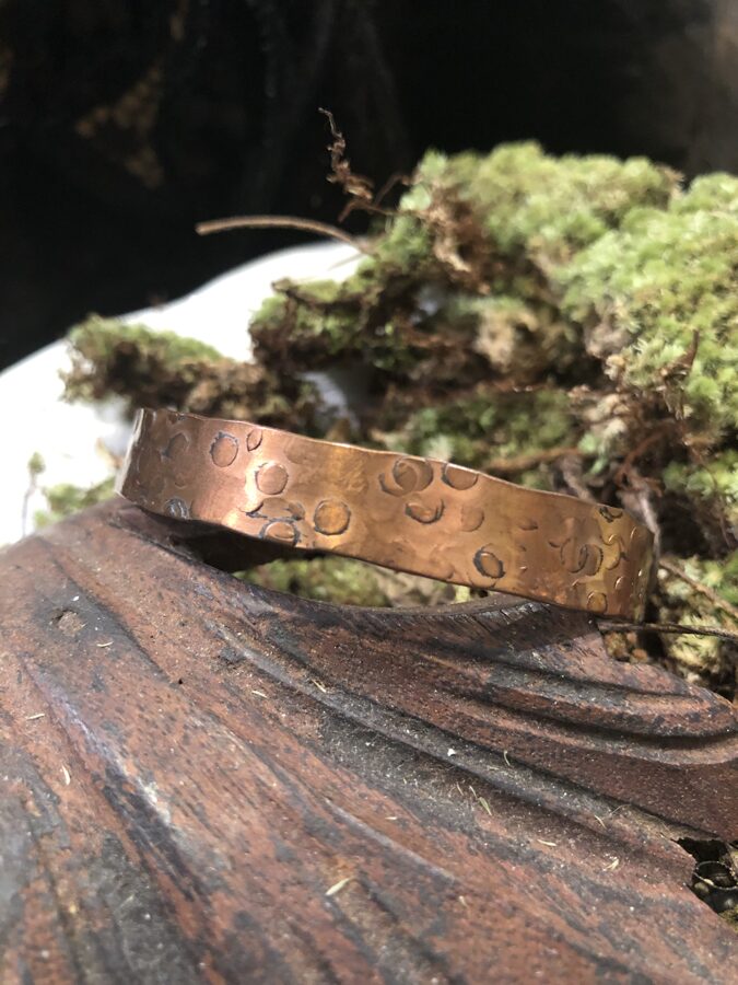 Hammered Copper Cuff with Circles