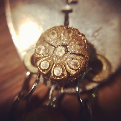 SOLD Silver Plated Recycled Smashed Spoon Bee Sweet Necklace