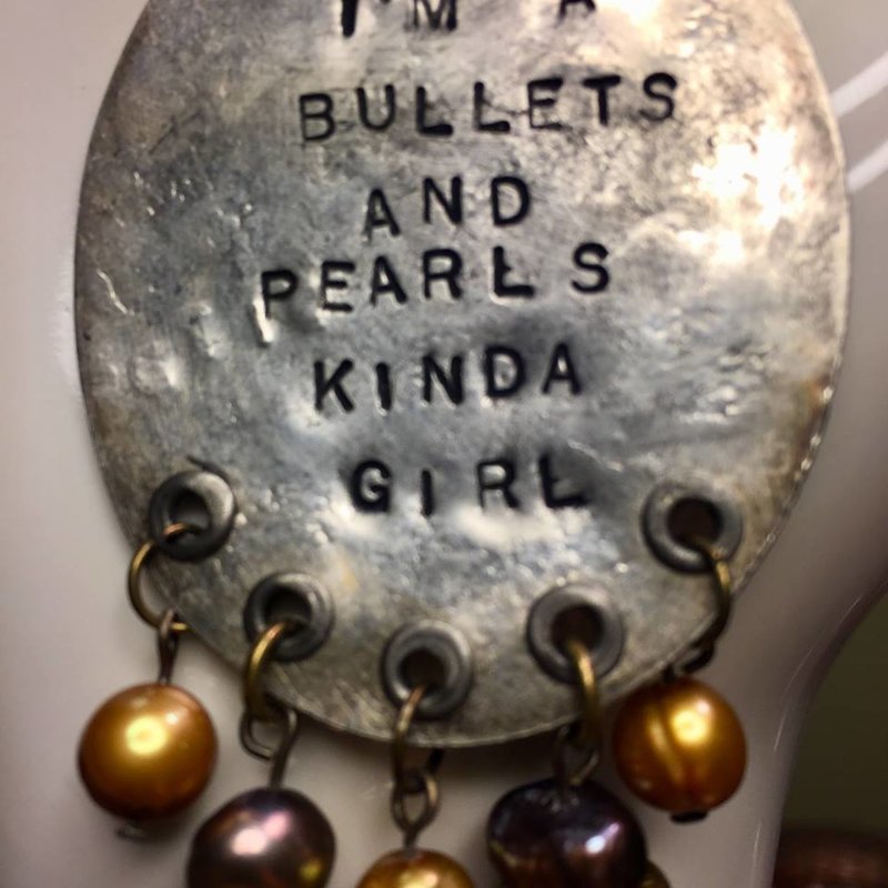 SOLD Bullets and Pearls Smashed Spoon (Large)