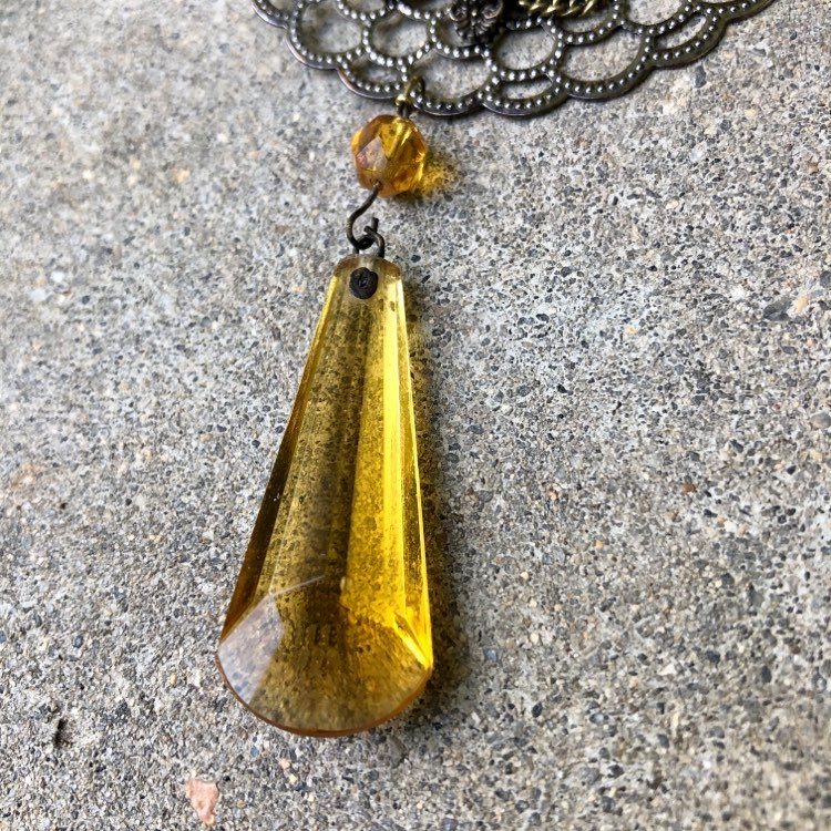 SOLD Statement Bee on "Honeycomb" Necklace