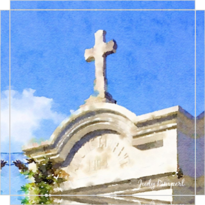 Cross Monument in Lafayette Cemetery Number 1 - 8" x 8" Canvas