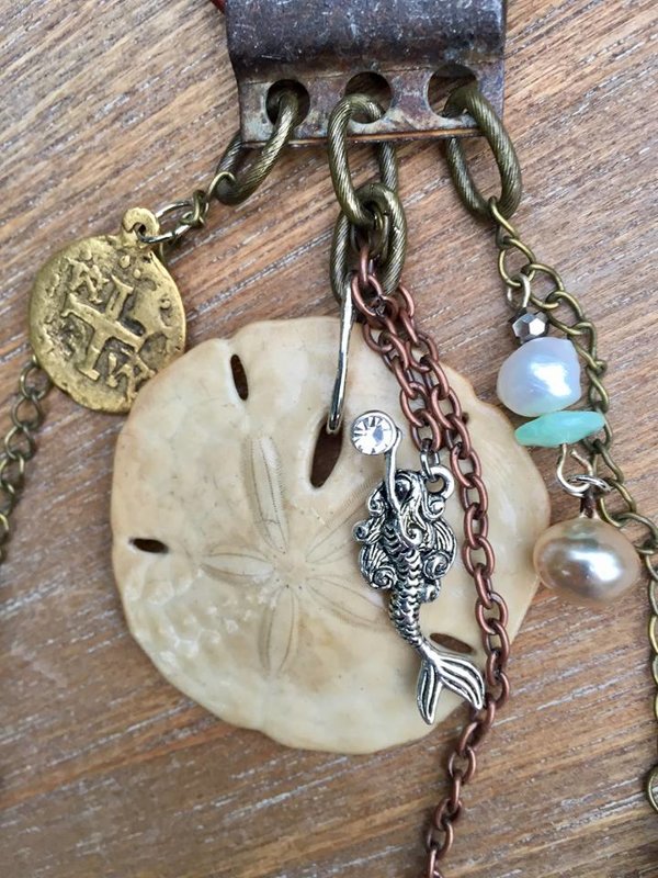 SOLD Treasures from the Sea Featuring Natural Sand Dollar #3