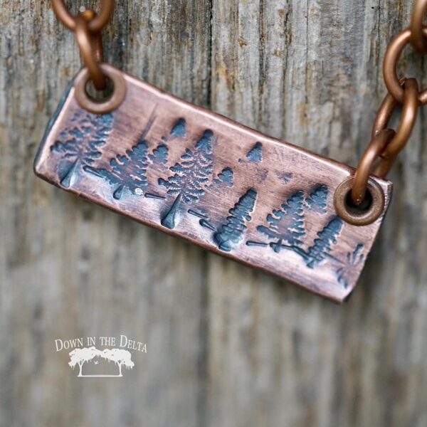 SOLD Copper Necklace with Trees
