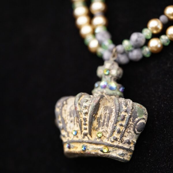 SOLD Necklace with Vintage Found Focal Piece Crown