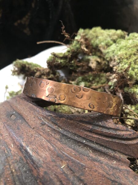 Hammered Copper Cuff with Circles Available at Innova Arts