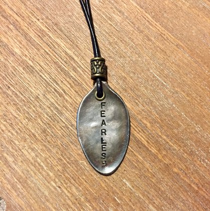 SOLD Silver Plated Recycled Smashed Spoon Necklace (Small) Item #5044